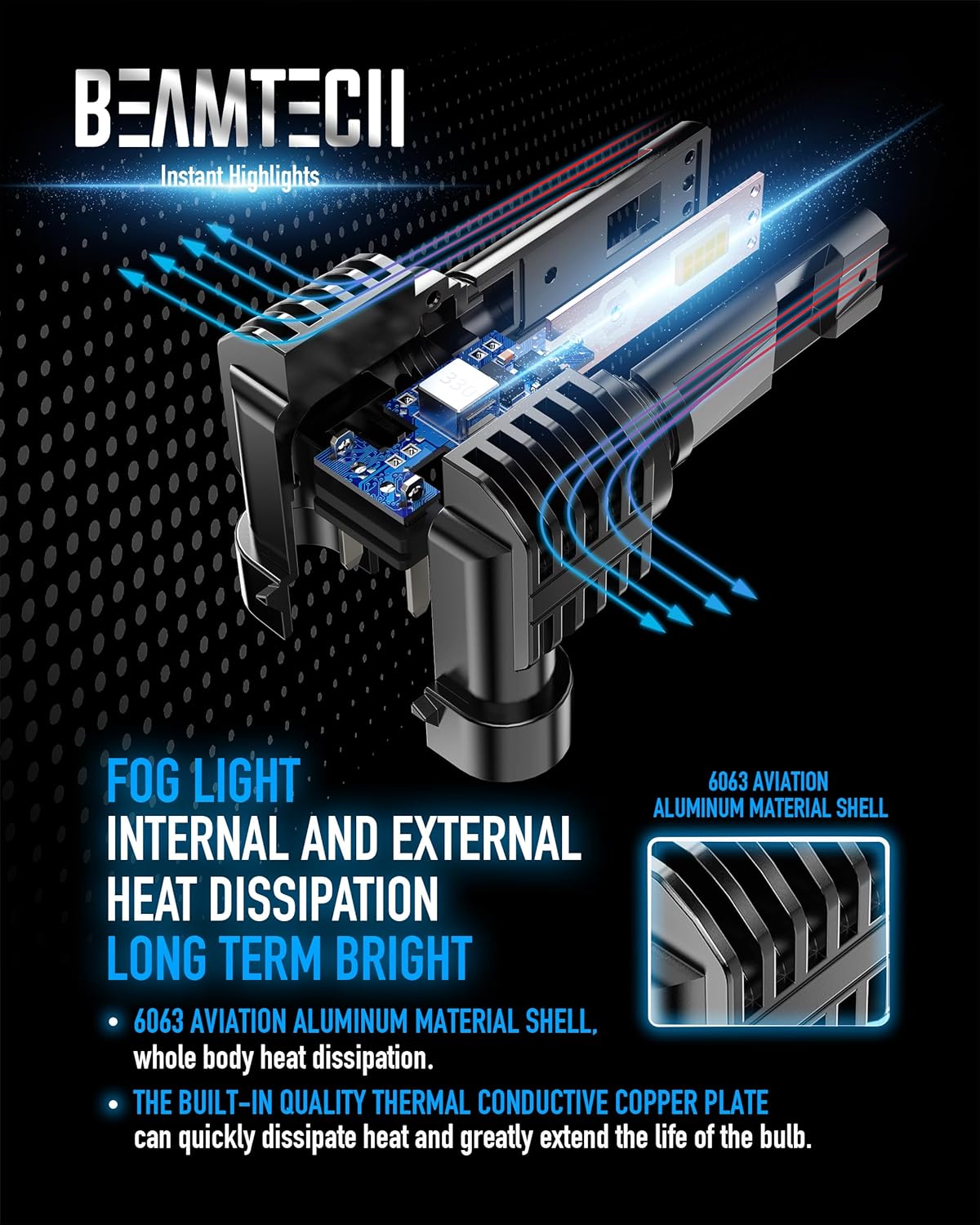 BEAMTECH 9005 9006 Fog Light or off road ATV UTV SUV Pack of 4