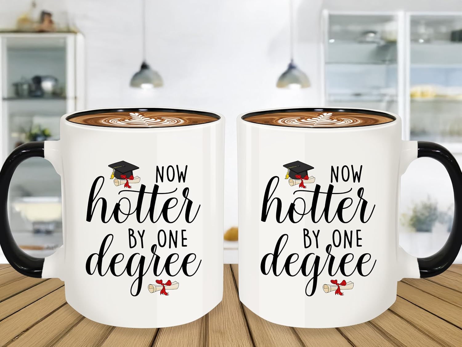 Graduation Gifts, Now Hotter by One Degree Coffee Mug, Funny Graduation Gifts for Her, Master's Degree PhD Graduates Grad College Gift for Her Him Friends (White&Black) - Image 7