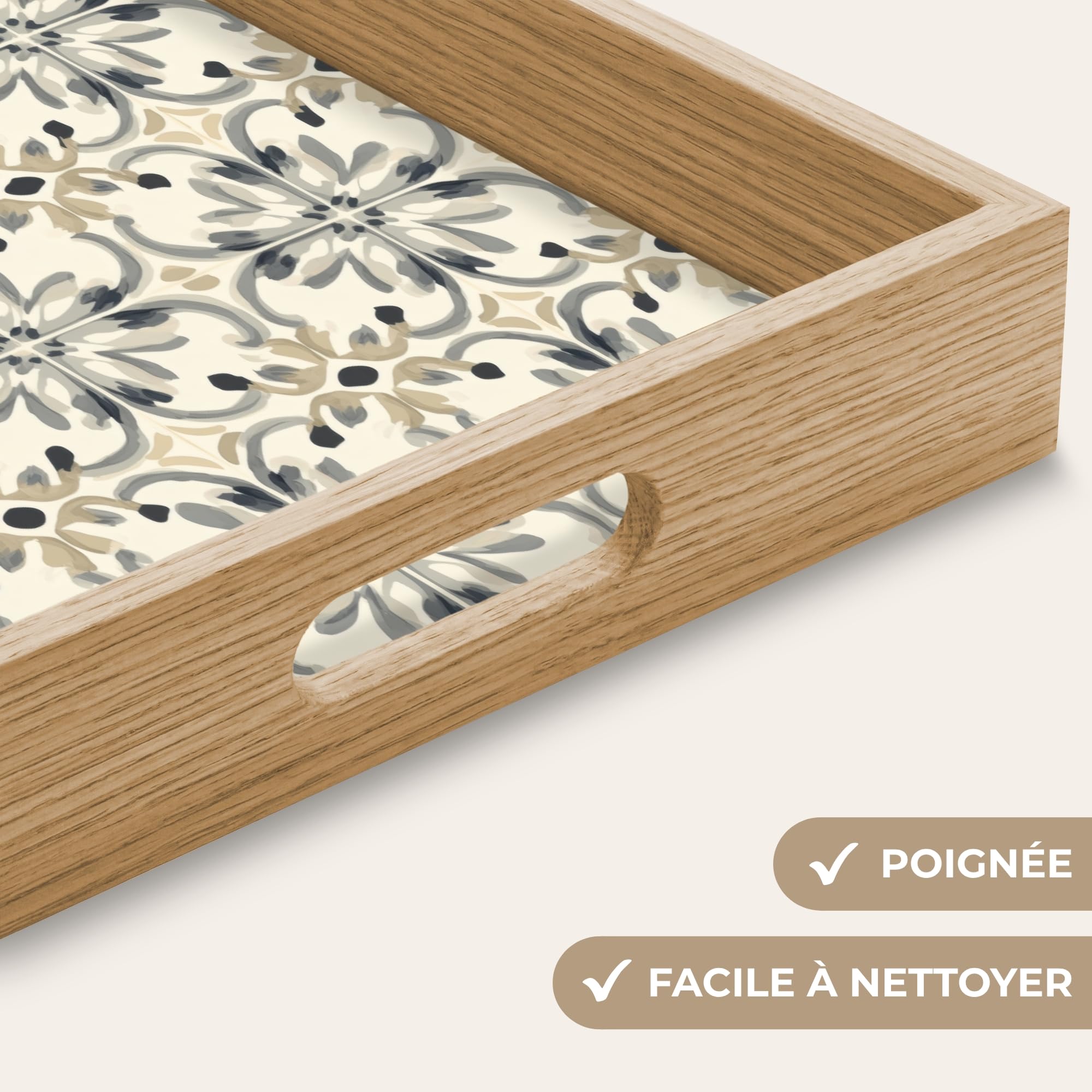 Plateau Plateaux Service Repas Bois Decoratif Table Résistant Aux