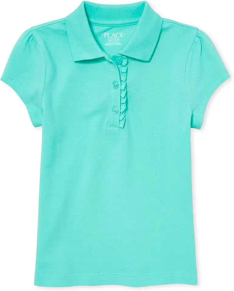 The Children's Place Girls' Short Sleeve Ruffle Pique Polo