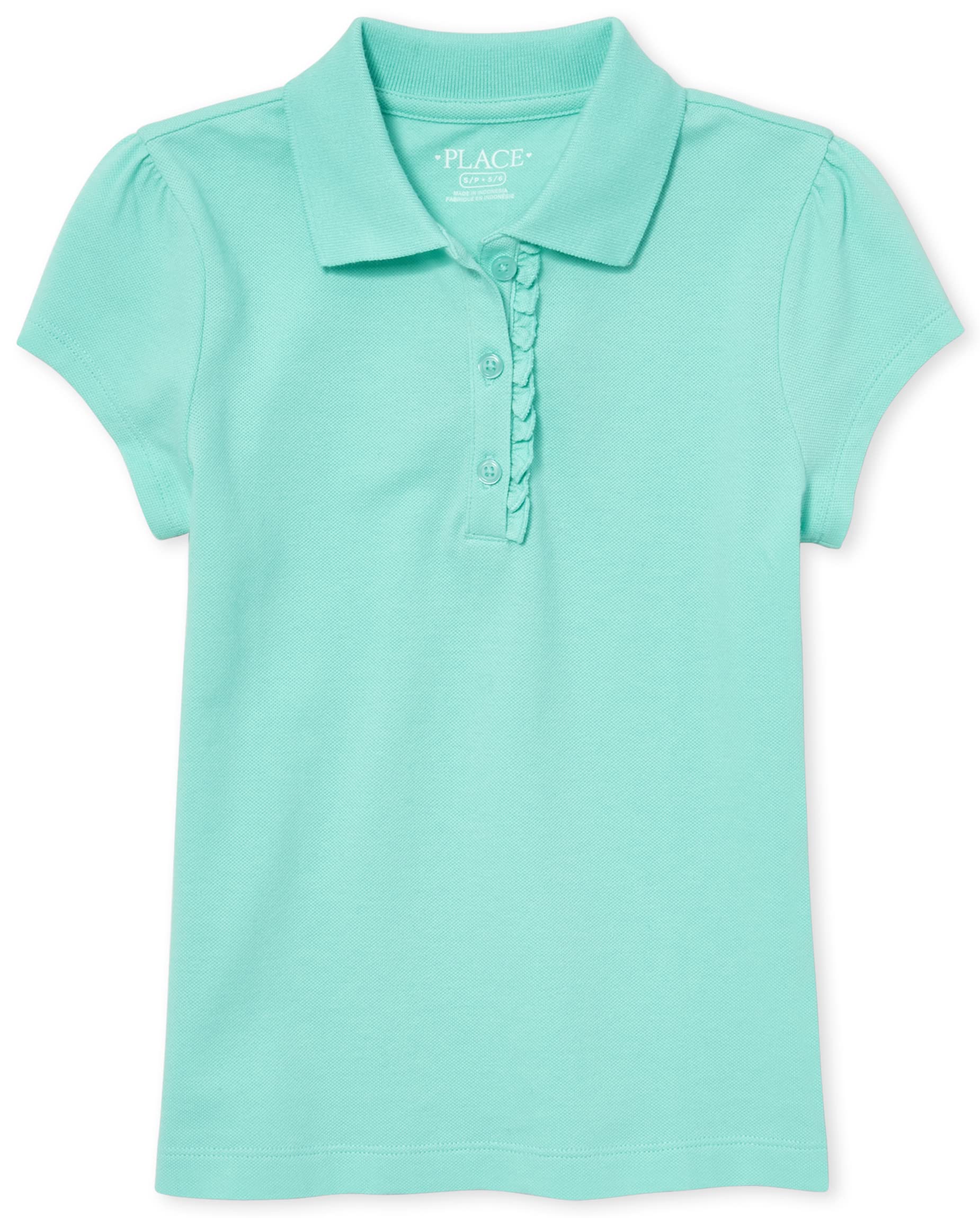 The Children's Place Girls Short Sleeve Ruffle Pique Polo