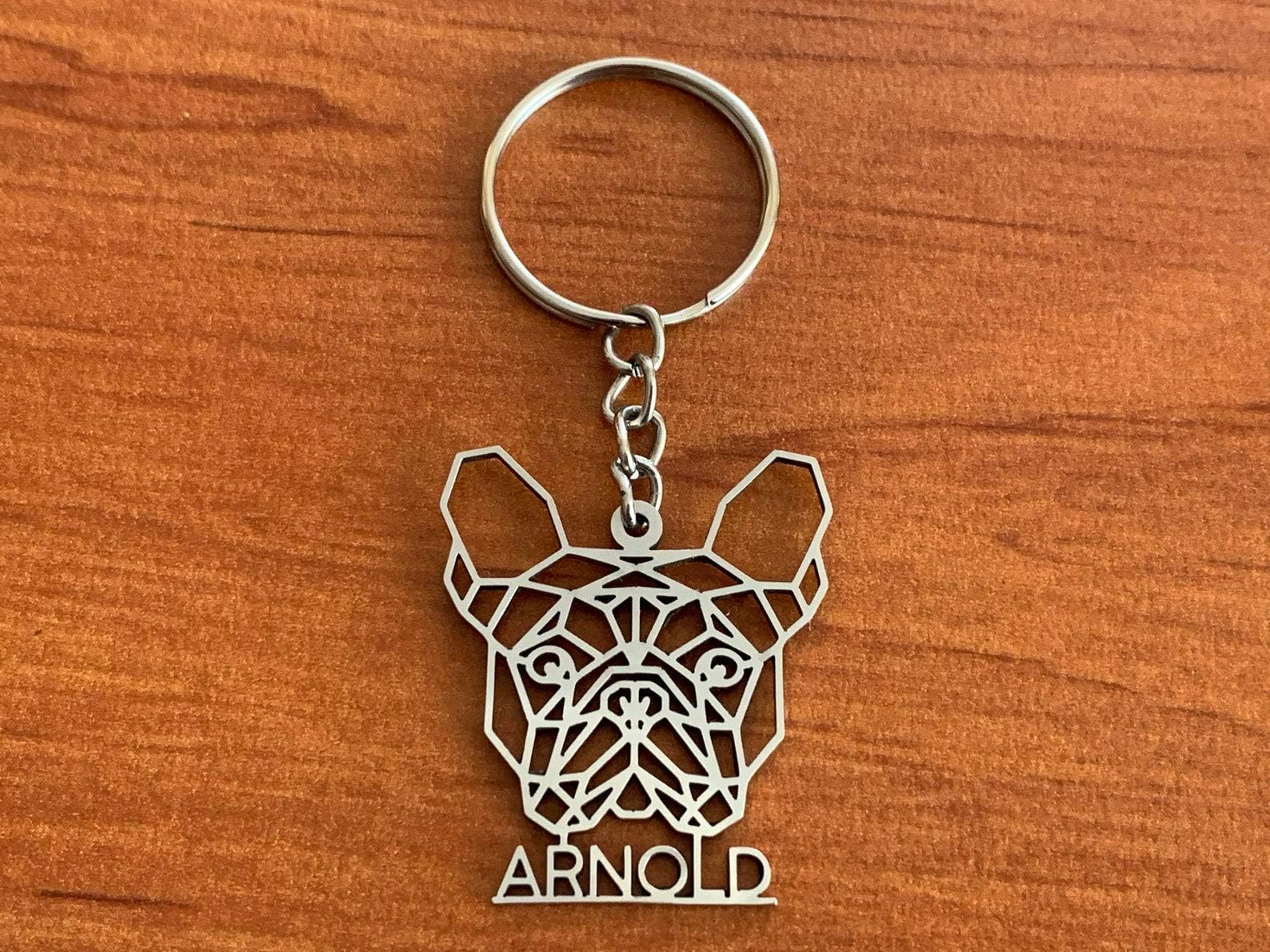 Personalised Dog Keychain, Custom Design, Customized Pet Keyring, Any Breed, Any Name, Stainless Steel Dog Silhouette, Gift for Him, Memorial gift, Fathers Day, Dog Mom Keychain, Gift for Dog Lover