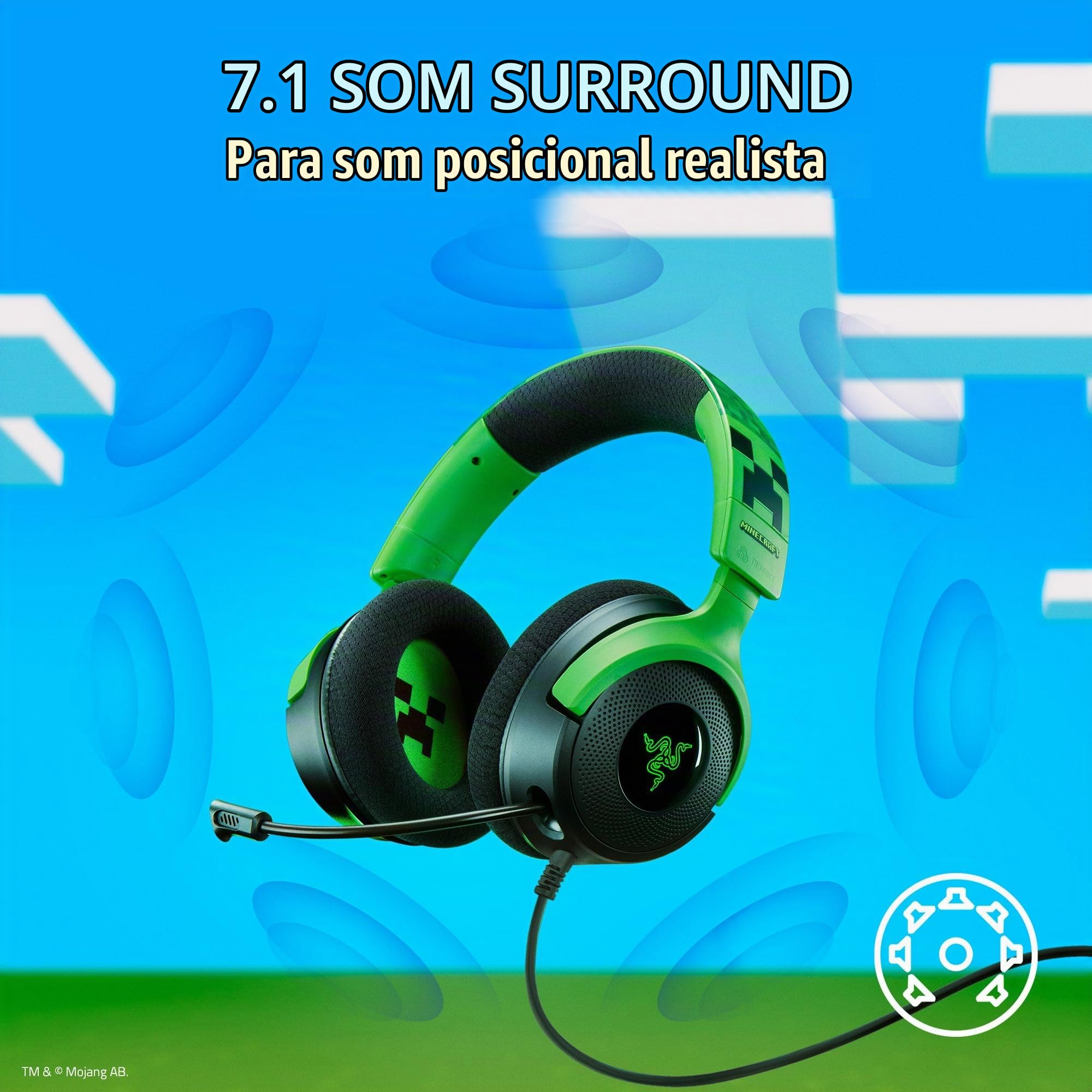 Razer Kraken V4 X Minecraft Edition Wired USB Headset for PC