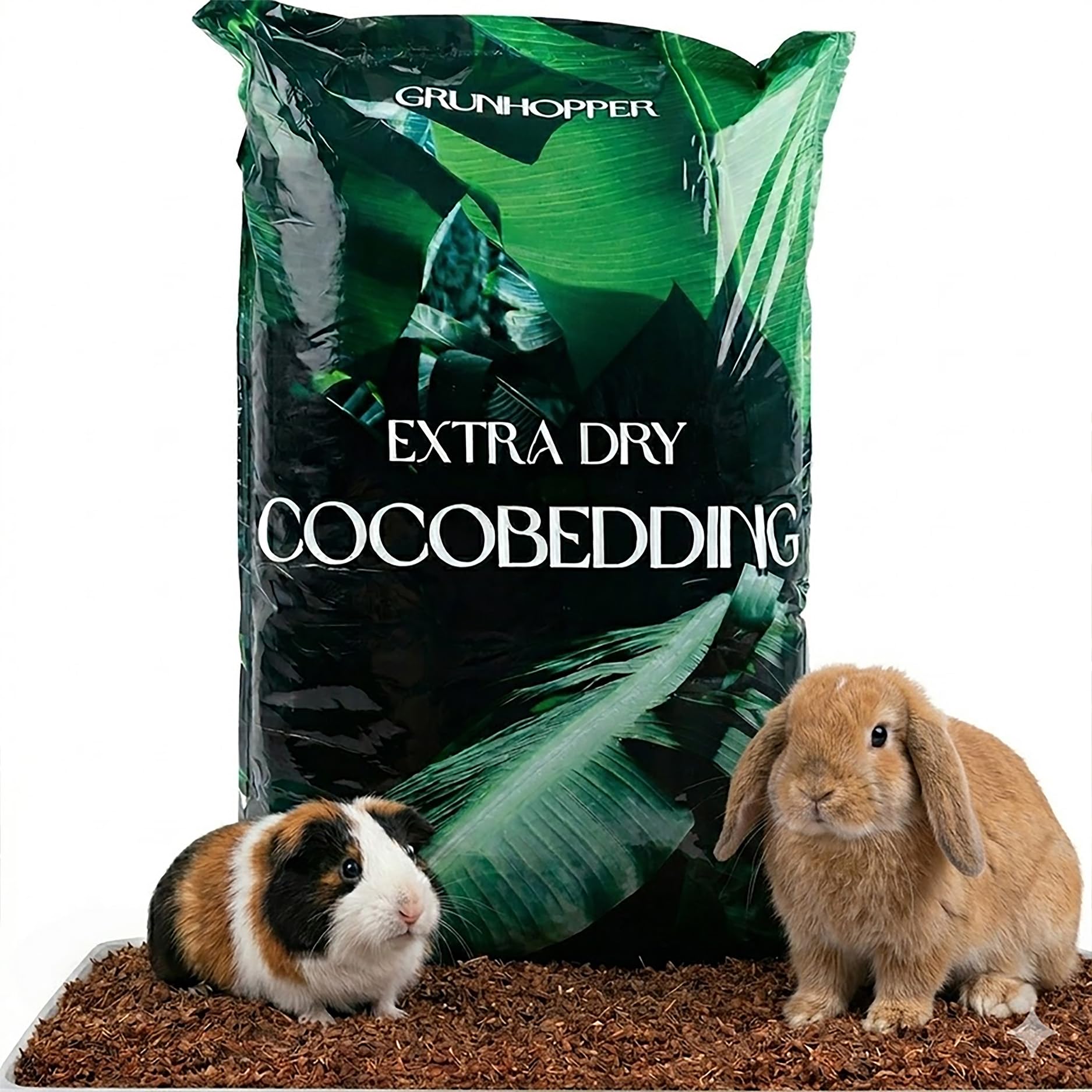 Extra Dry Cocobedding grünhopper Kokoseinstreu 50 Liter, Circa 9 kg
