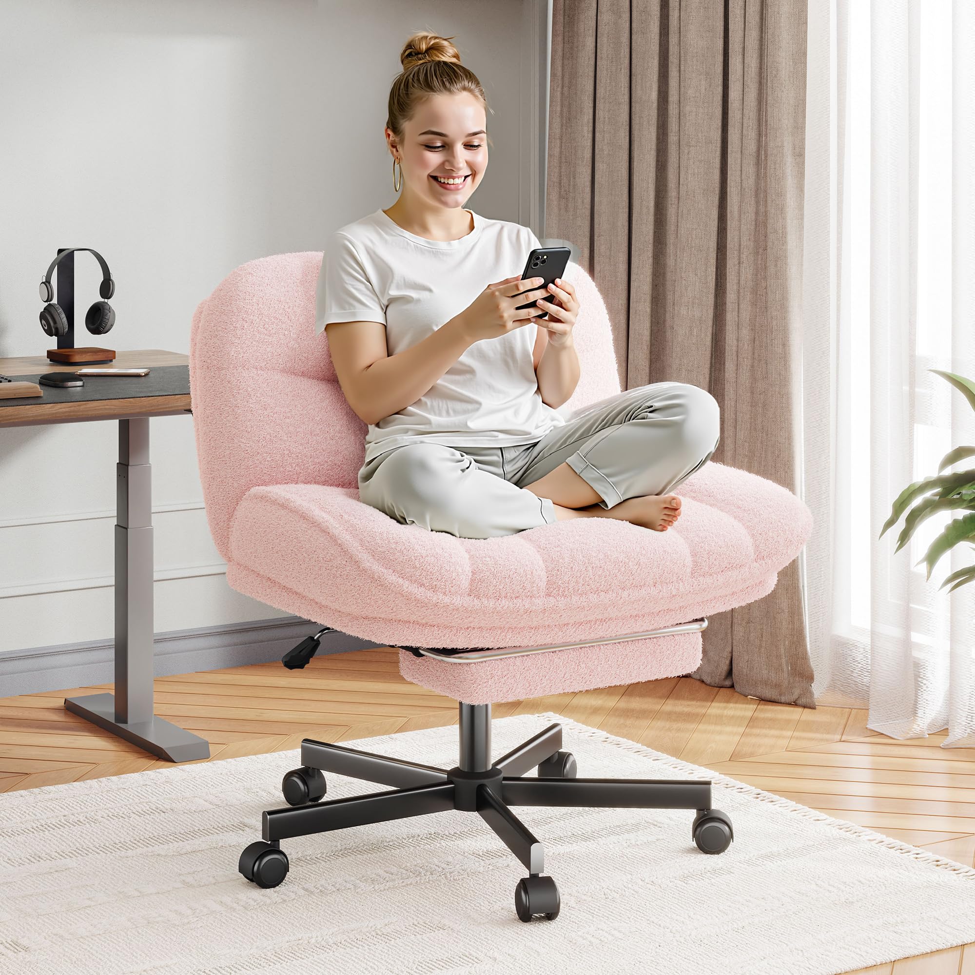 Amazon.com: DurayLoly Criss Cross Office Chair with Footrest, 6.3