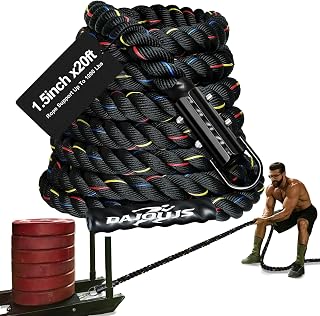 Weight Workout Sled Pull Rope - 1.5 Inch x 15FT 20FT 30FT 40FT 50FT Heavy Duty Workout Sled Pulling Rope, Fitness Resistance Exercise Equipment for Men & Women
