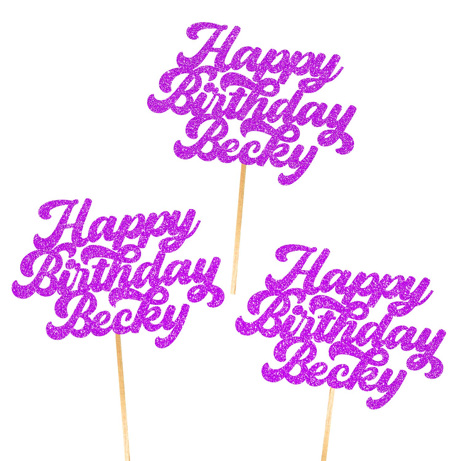 6 Decorazioni Per Cupcake Personalizzate Con Glitter - Fai Da Te, Colore Verde, Carta 480g/mq - 3