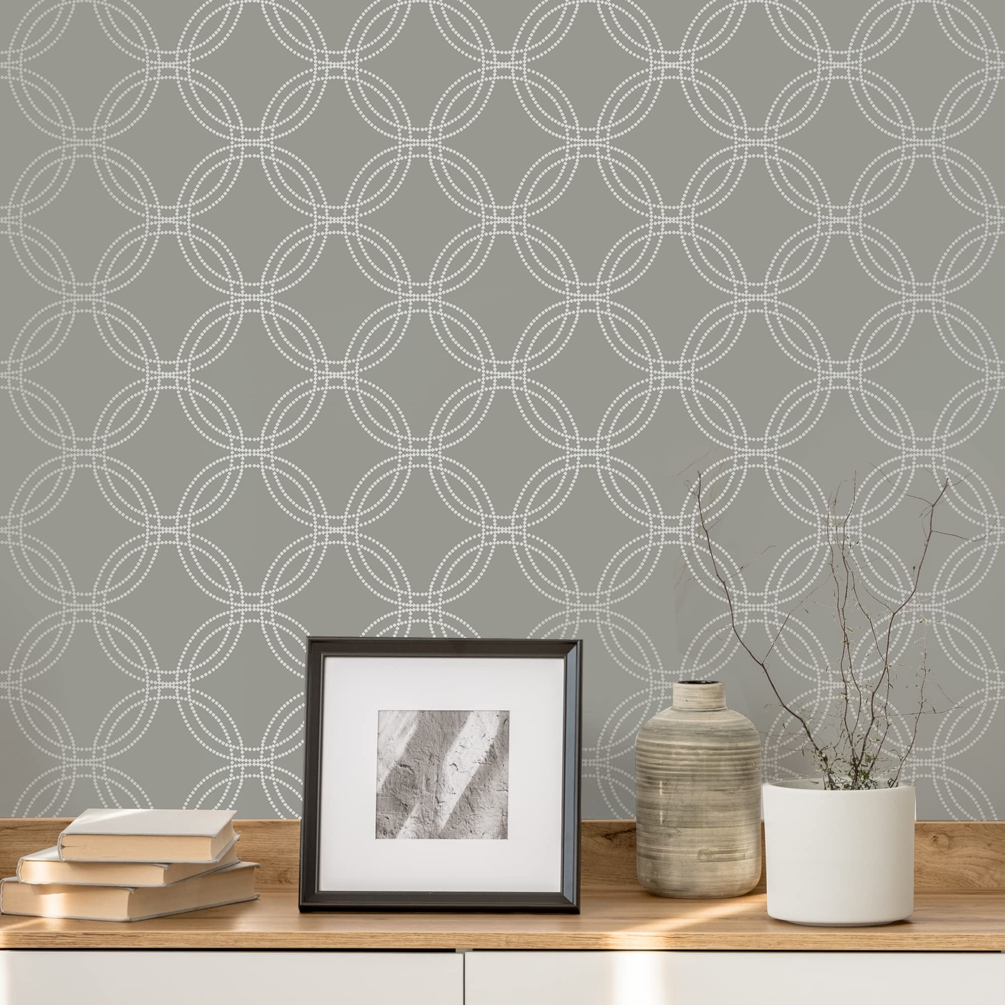 Superfresco Easy Blue Serpentine Geometric Grey Wallpaper | Paste The Wall | Geometric | Eco-Friendly