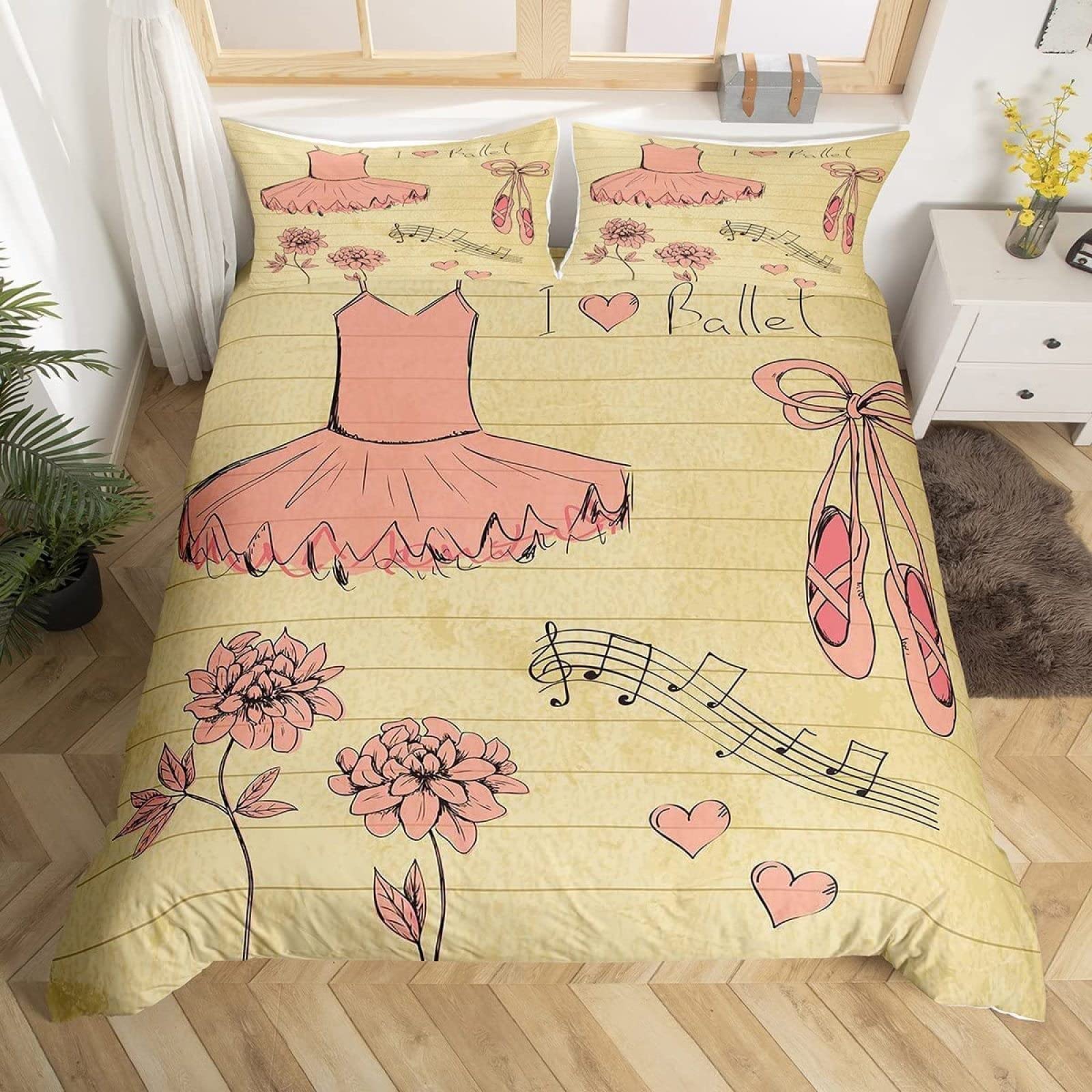 Housse de couette 220x240 rose pour lit deux personnes avec fermeture éclair