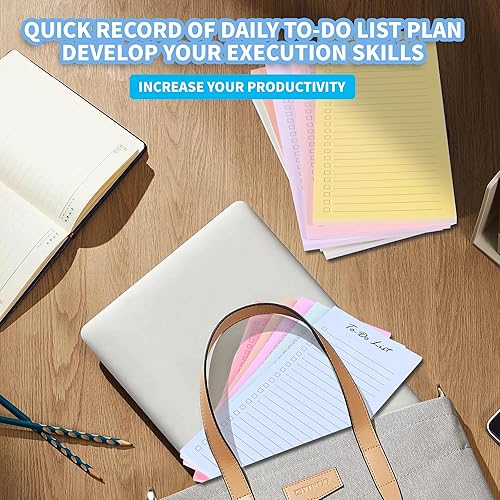 Miniatura 7 de Paquete de 10 notas adhesivas para listas de tareas, notas autoadhesivas con línea, notas adhesivas, bloc de notas a granel, bloc de notas para