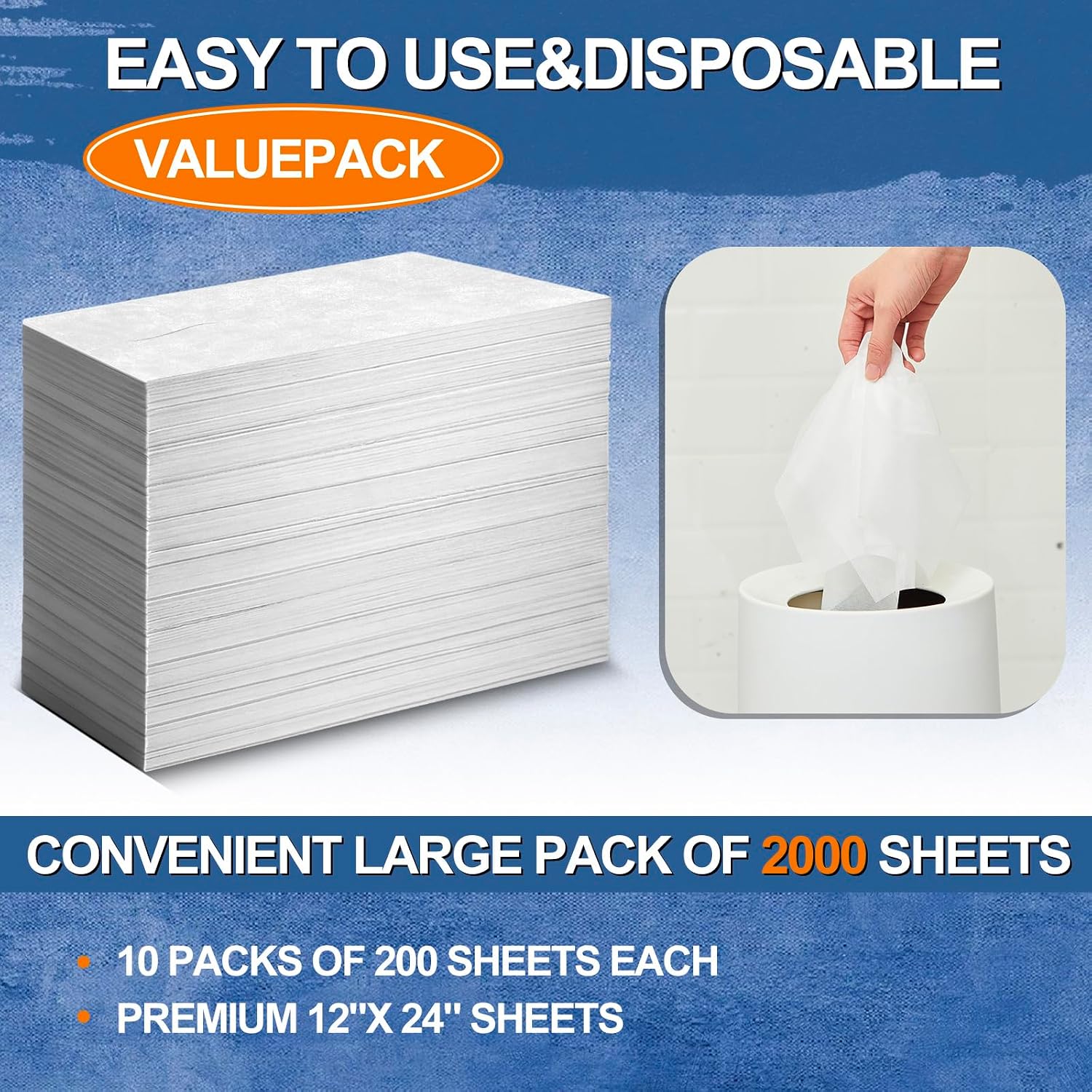 Hahafelt 2000 Pcs 12" x 24” Chiropractic Face Paper Sheets with Slit Premium Headrest Paper Disposable Medical Face Barrier Exam Sheets White