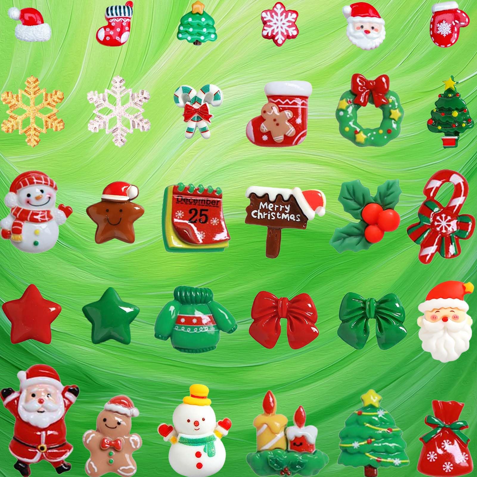 30 Pièces Figurine Noel Miniature Decoration 2 Tailles