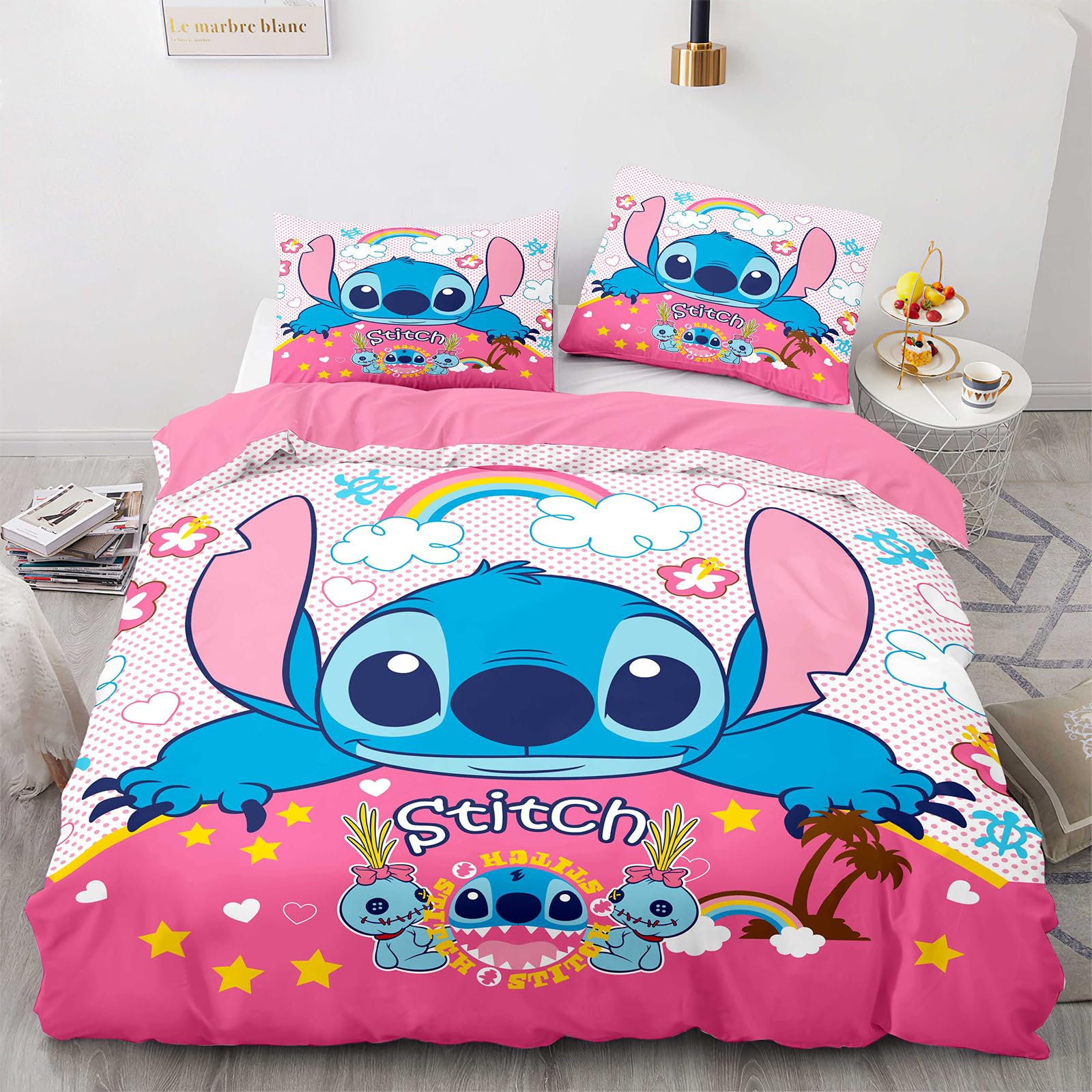 MUUWUU Housse de Couette 140x200 | Douceur Microfibre | 2 Taies 50x75 | Enfant