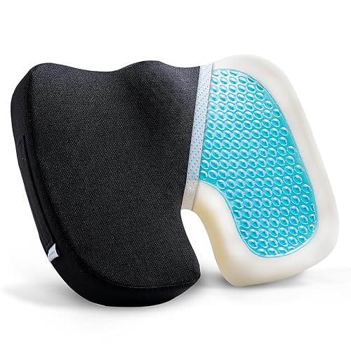 Seat Cushion for Long Sitting, Cooling Gel Memory Foam Seat