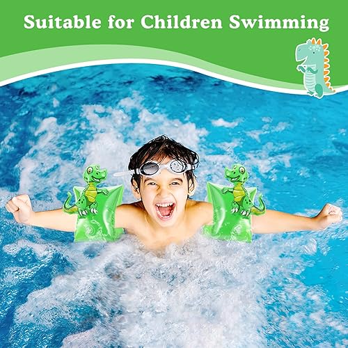 Miniatura 2 de HeySplash Brazaletes inflables para niños (de 3 a 6 años), mangas flotantes para brazo de piscina, tubo flotante, alas de agua, para natación, hasta