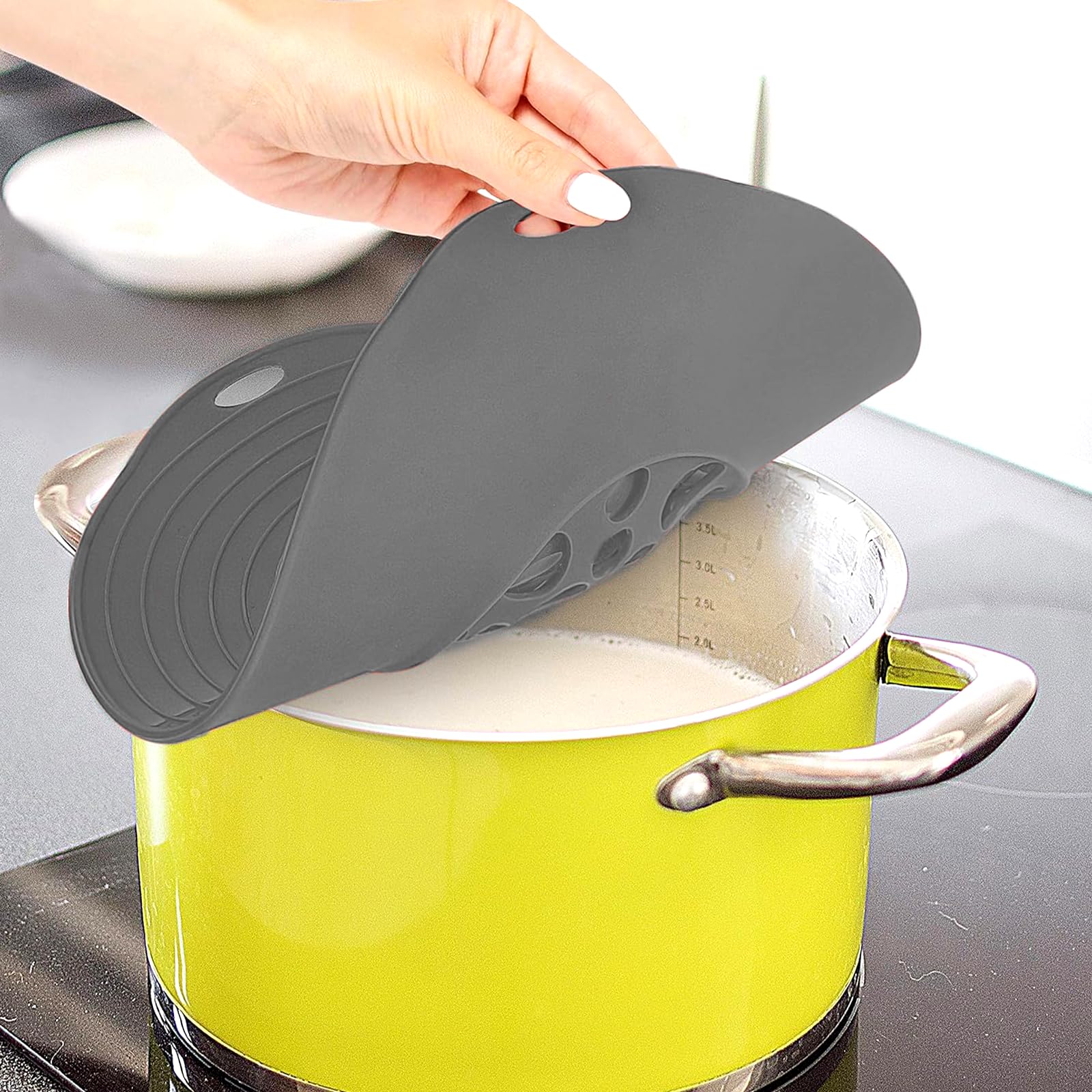 Paraschizzi In Silicone - Coperchio Estensibile Alimentare Universale per Cucina Anti Trabocco, Protezione Dal Traboccamento Culinario, 29 cm