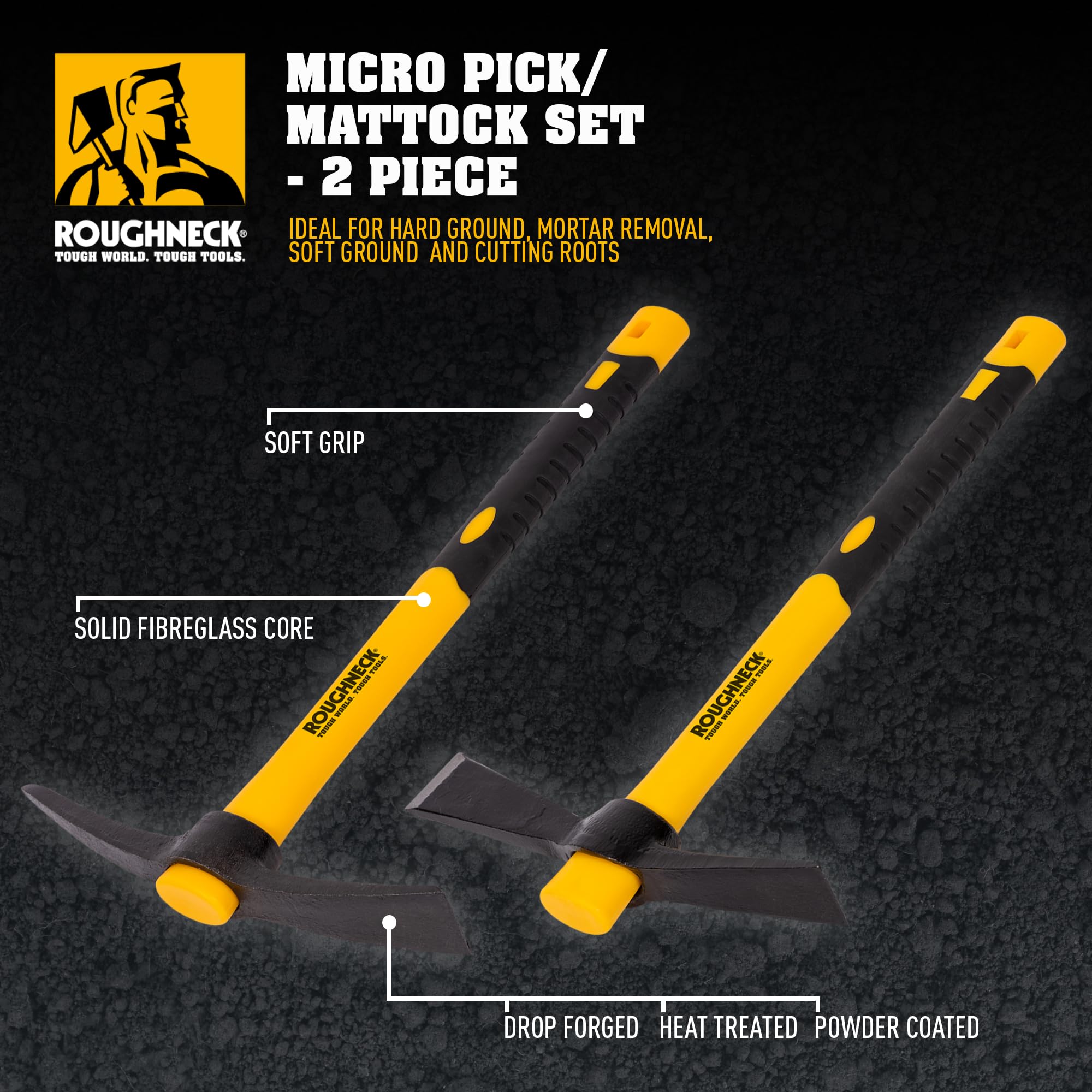 Roughneck ROU64015 - Set da 2 pezzi composto da: 1 x micro plettro e 1 x taglierina Mattock (entrambi 380 mm /15")