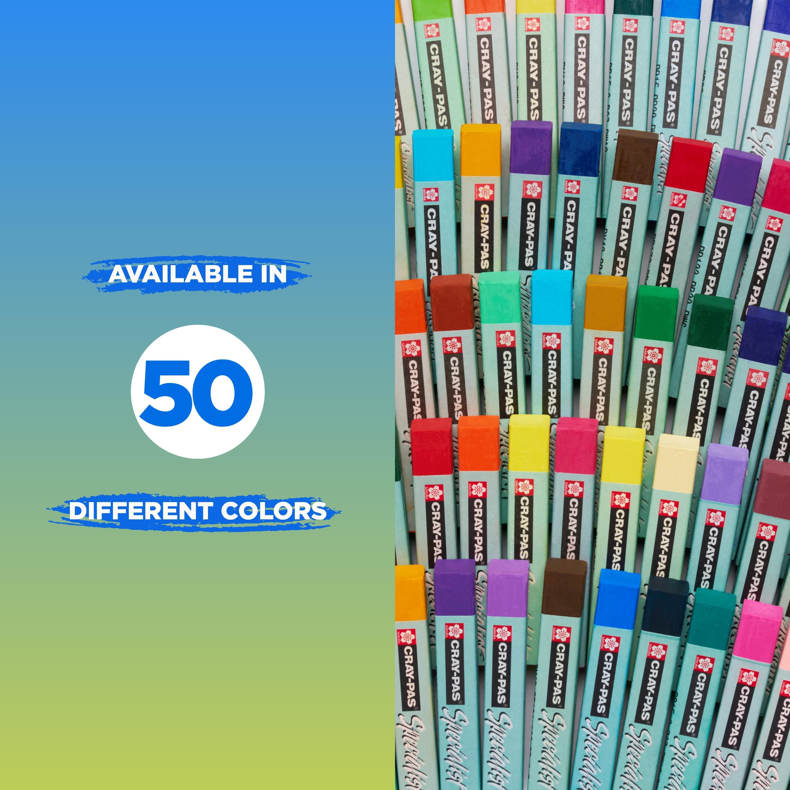 SAKURA Cray-Pas Specialist Lot de 25 couleurs de pastels à l'huile - Pigments, cire et huile de qualité supérieure