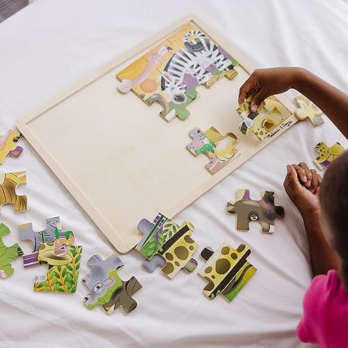 Miniatura 8 de Melissa & Doug Juego de rompecabezas de 3 rompecabezas: dinosaurios, océano y safari