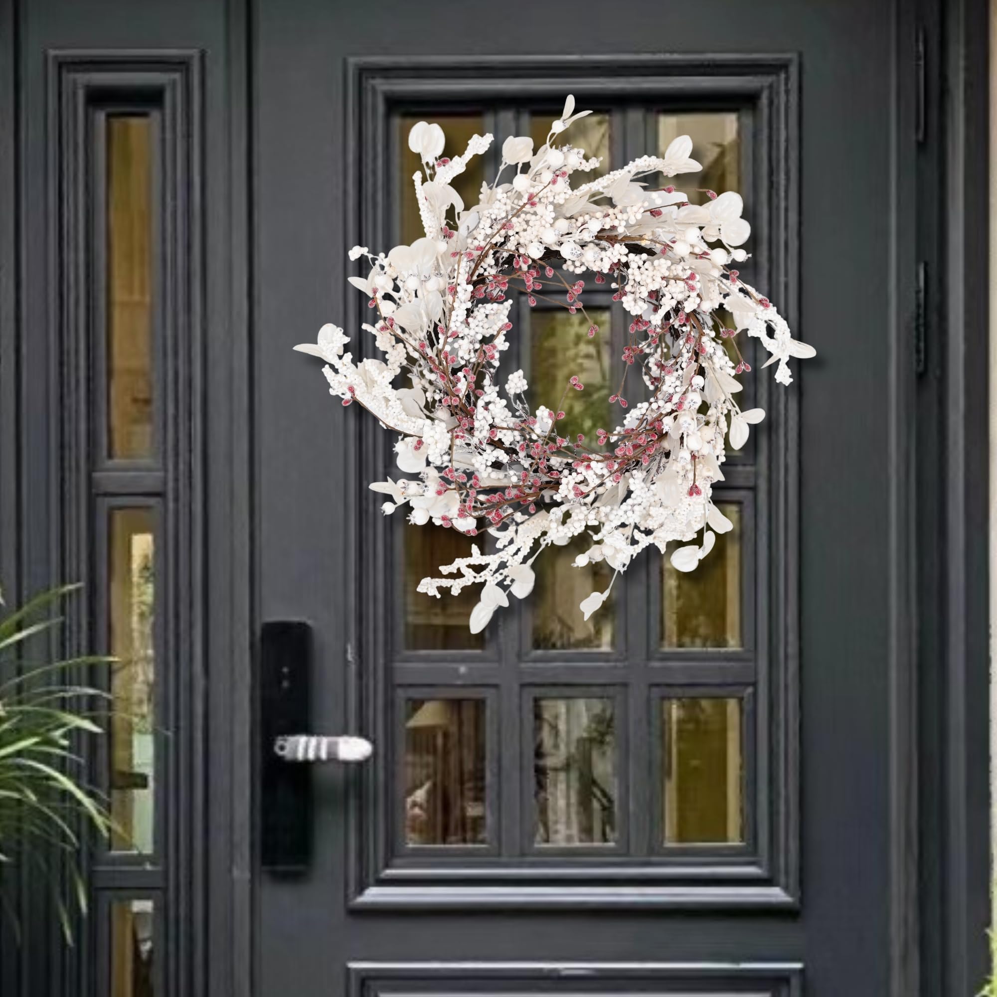 Decorbyhannah, Ghirlanda natalizia da 61 cm, per porta d'ingresso, con