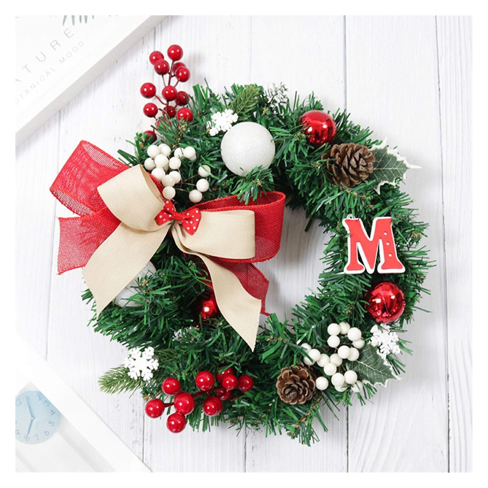 Guirlande de Noël verte pour décoration de porte d'entrée et fenêtre