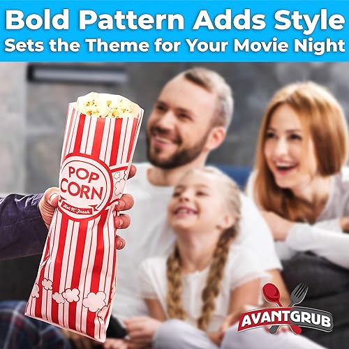 Miniatura 7 de Bolsas de palomitas de maíz a prueba de fugas, resistentes a la grasa, paquete de 50 unidades. Resistente a desgarros, fundas de papel de 2 onzas de