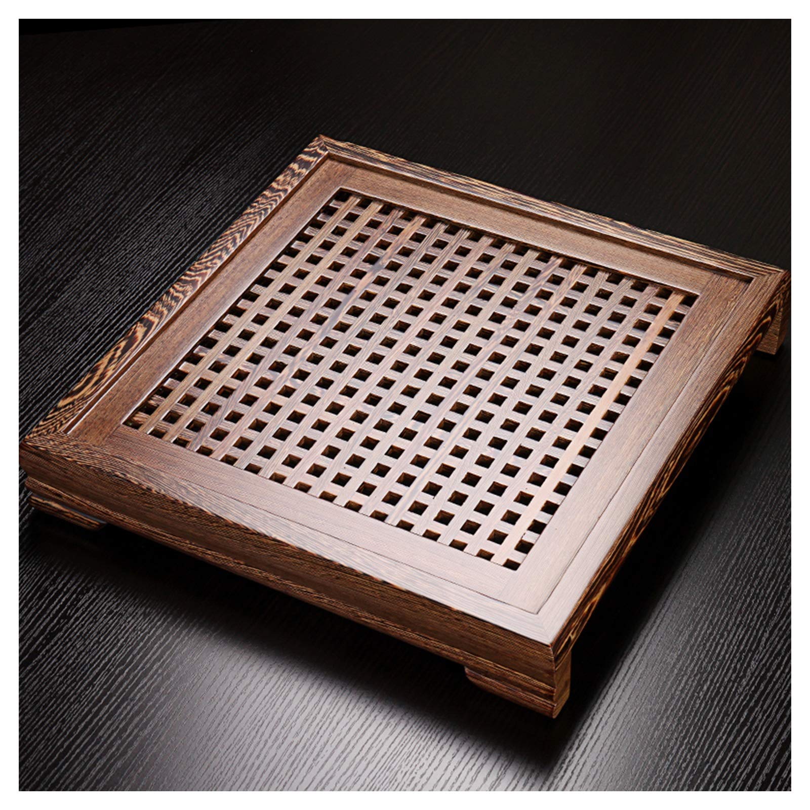 DFGHNBVC Tea Tray,Chinese Gongfu Tea Table Serving,Mini Bamboo Chinese Kongfu Tea Table Serving, Serving Tray Box Reservoir & Drainage Type For Teahouse,B