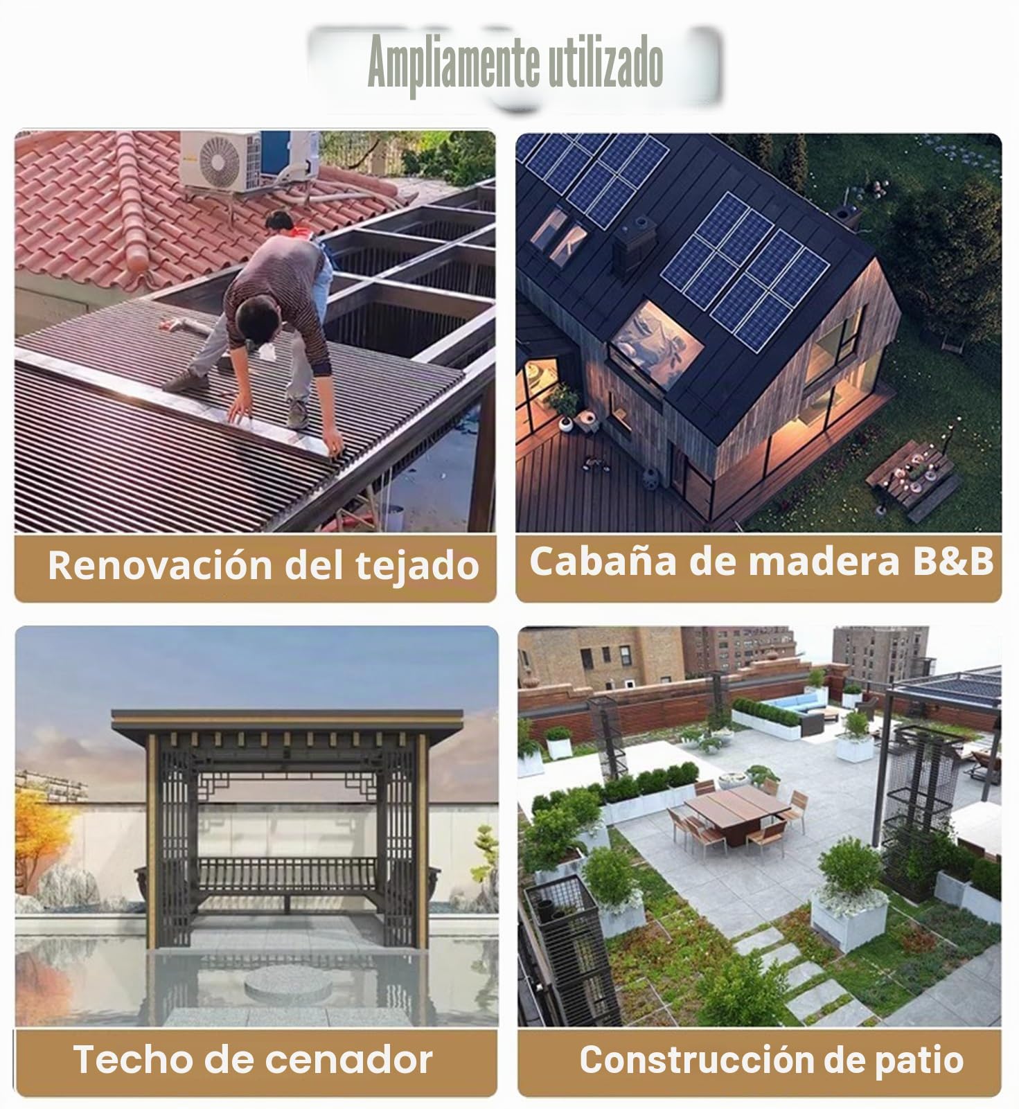 Paneles para Tejado 10 Paneles de Techo de Metal Corrugado, Revestimiento de Pared para Cercas de Jardín Al Aire Libre, Tablero de Cubierta de Revestimiento de Techo con Relleno(L-1.1m/3.6ft)