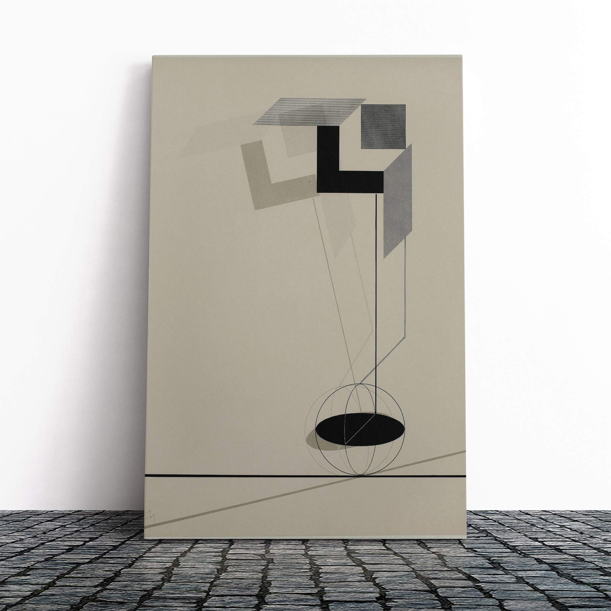 El Lissitzky Abstract No.3 Canvas Print | Gallery Wrapped 30mm Frame Wall Art | 30x20 inches | Ready to Hang | Abstract Picture | Living Room Bedroom Lounge Office