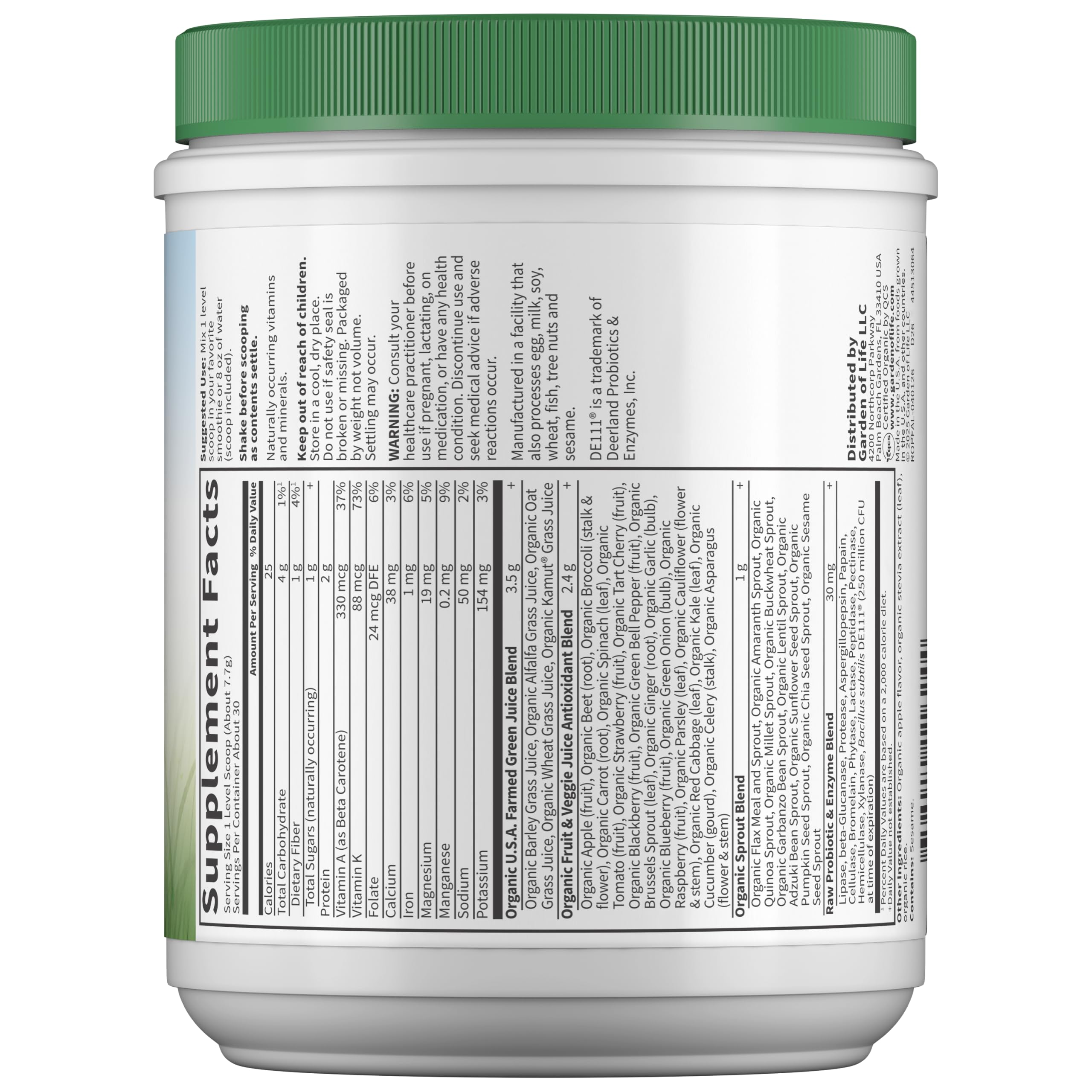 Garden of Life Raw Organic Perfect Food Apple Superfood Powder, 30 Servings — Amazon image 10