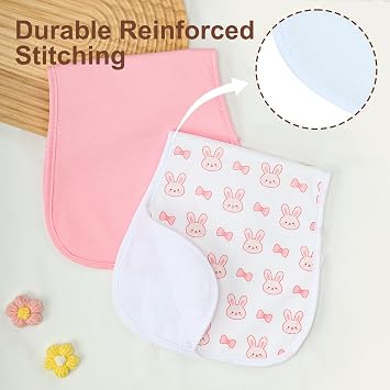 Baby Burp Cloths 8-Pack, Waterproof Burping Cloths, 4-Layer Super Absorbent & Extra Soft Plush Spit Up Rags for Newborns and Infants, Infant Towels for Milk Spit Up, Baby Boy Girl Essentials