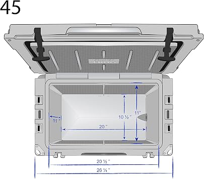 USA Made Frosted Frog 45 Quart Ice Chest Heavy Duty High Performance Roto-Molded Commercial Grade Insulated Cooler