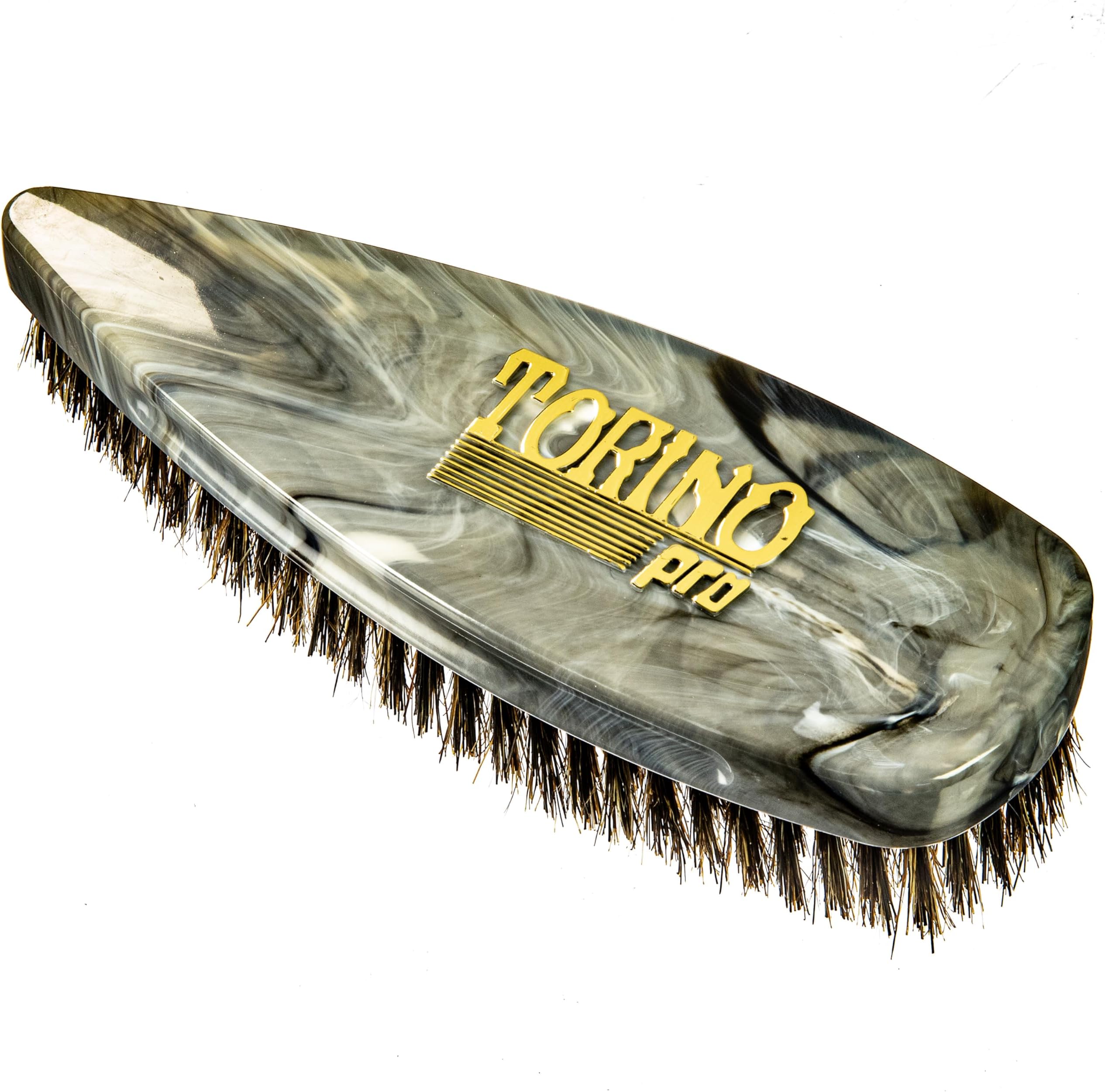 Torino Pro Wave brush #249 - Medium Pointy Palm Shower Brush -Extra Long Bristles Great workhorse and for laying down 360 waves