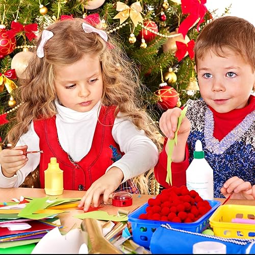 Miniatura 6 de Boao 200 pompones rojos para Halloween, esponjosos, para manualidades, renos, para Navidad, manualidades (0.8 pulgadas)