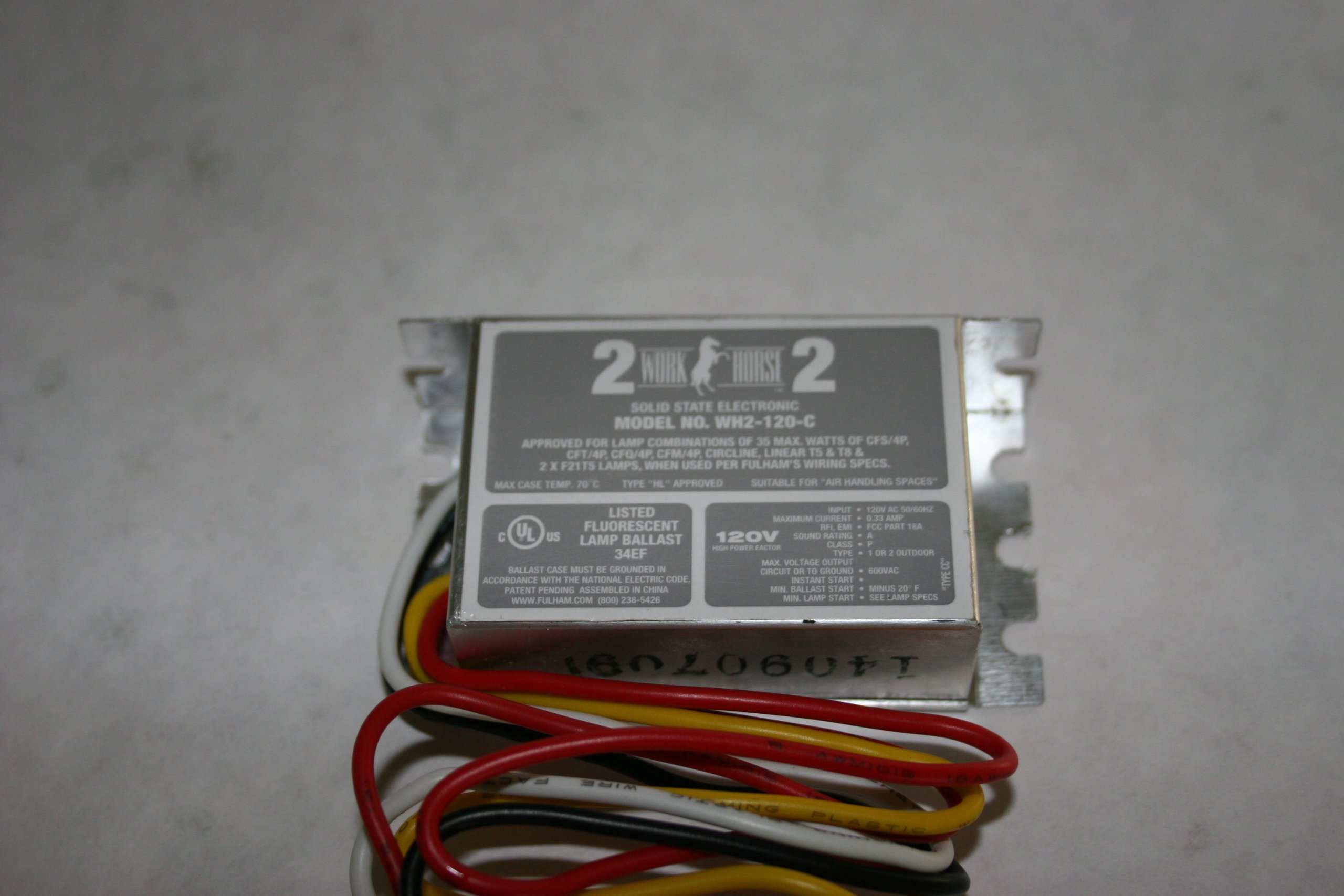 - Fulham WH2-120-C Workhorse 2 Flourescent Lamp Ballasts - 120v -