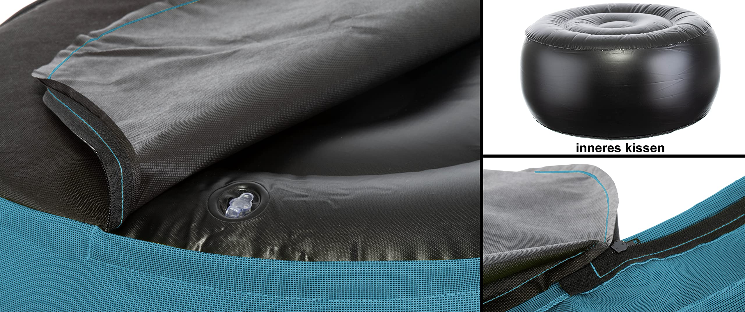 Brandsseller Pouf Gonfiabile per Esterni, Pouf Ø 55 x 25 cm, Impermeabile per Giardino, Terrazza, Soggiorno e Spiaggia, Resistente alle Intemperie e Facile da Pulire