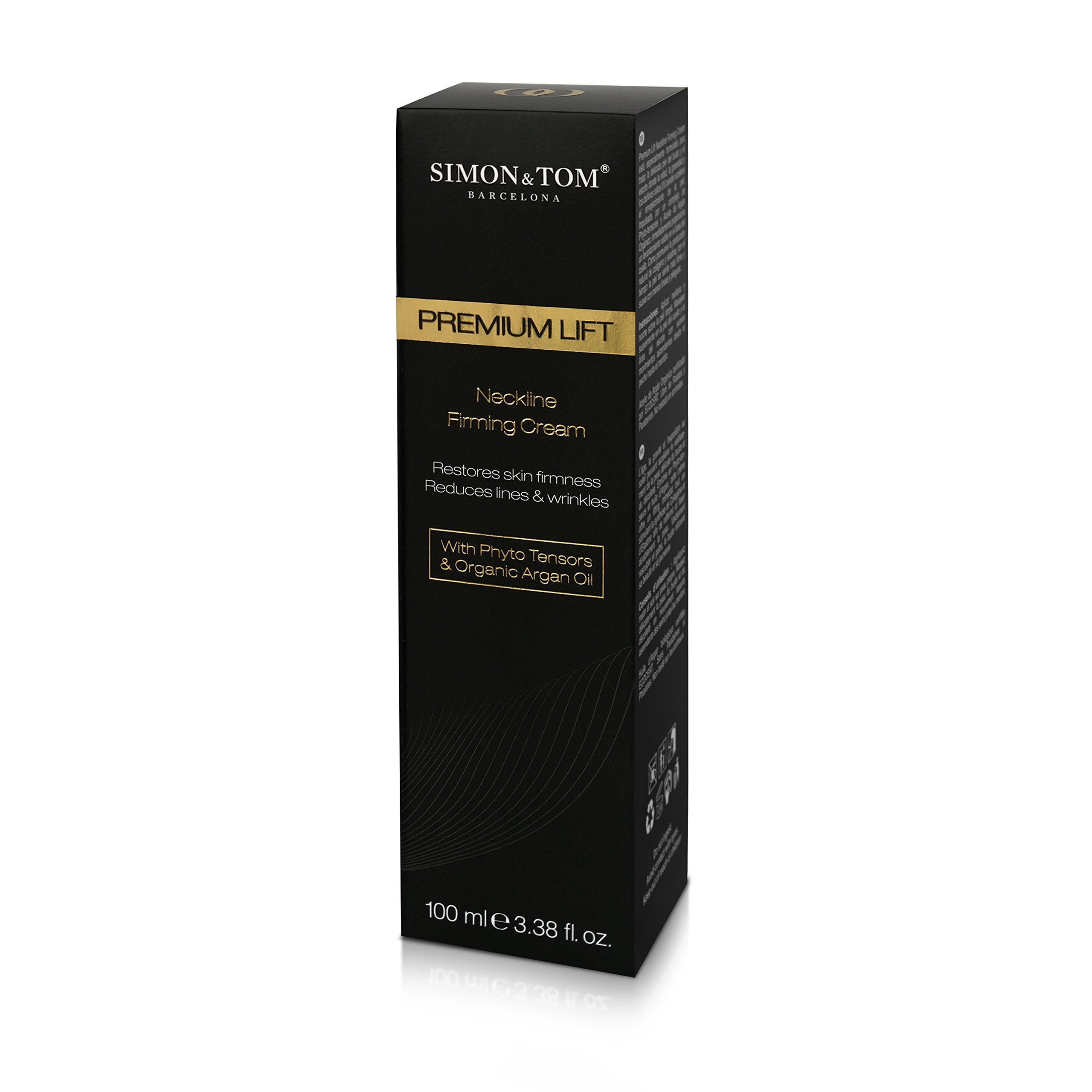 Simon&Tom Premium Lift Neckline - Crema Rassodante Collo e Décolleté con Acido Ialuronico, Fitostimolanti, olio di Argan Biologico, Antirughe, Effetto Lifting, Senza parabeni, 100 ml Made in Spain