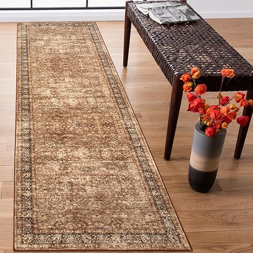 Morebes Alfombras y caminos de cocina vintage de 2 x 8 pies, antideslizante, largo, lavable, envejecido, bohemio, alfombras de baño, alfombras