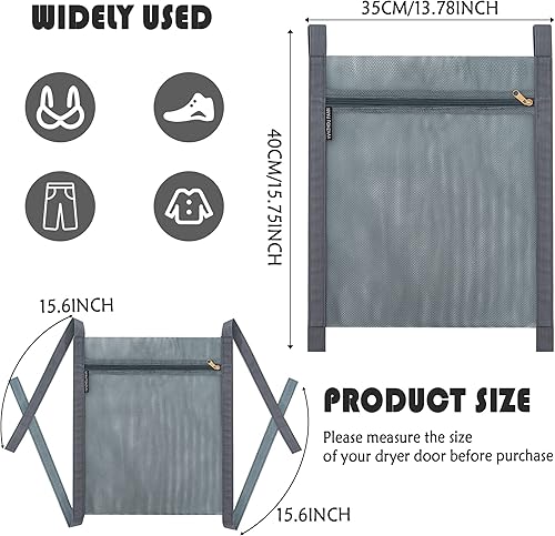 Miniatura 8 de 3 bolsas secadoras de tenis, bolsas de malla reutilizables para secadora de zapatos, bolsas de malla para secadora de zapatos con panal de abeja con