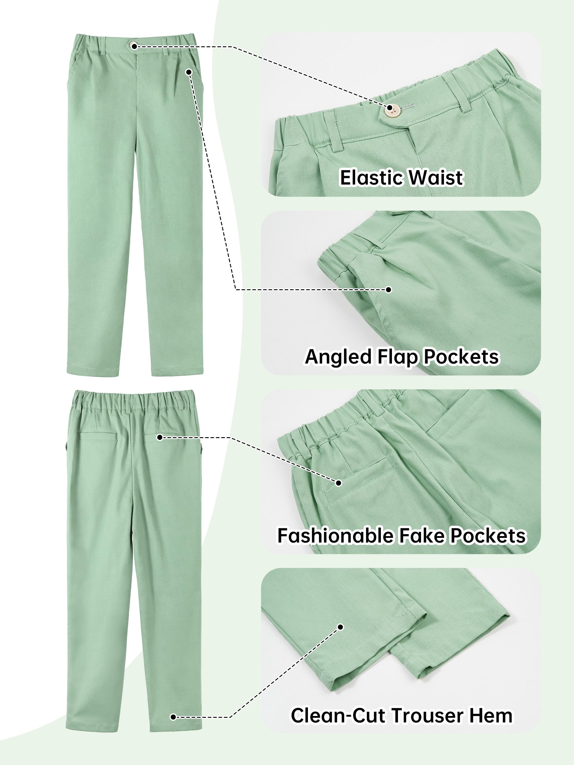LOLANTA 2 Pezzi Completo Giacca e Pantaloni in Lino per Bambino, Abito Cerimonia Elegante Bambino, Ragazzi Paggetto Matrimoni Battesimo Abito in Lino Suit Set, Giacca+Pantaloni