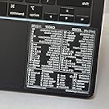 for Mac Word & Excel Shortcuts Cheat Sheet Sticker | Quick Reference Keyboard Shortcut Stickers | Word Excel Shortcuts Sticker MacBook Air/Pro (Clear/White)