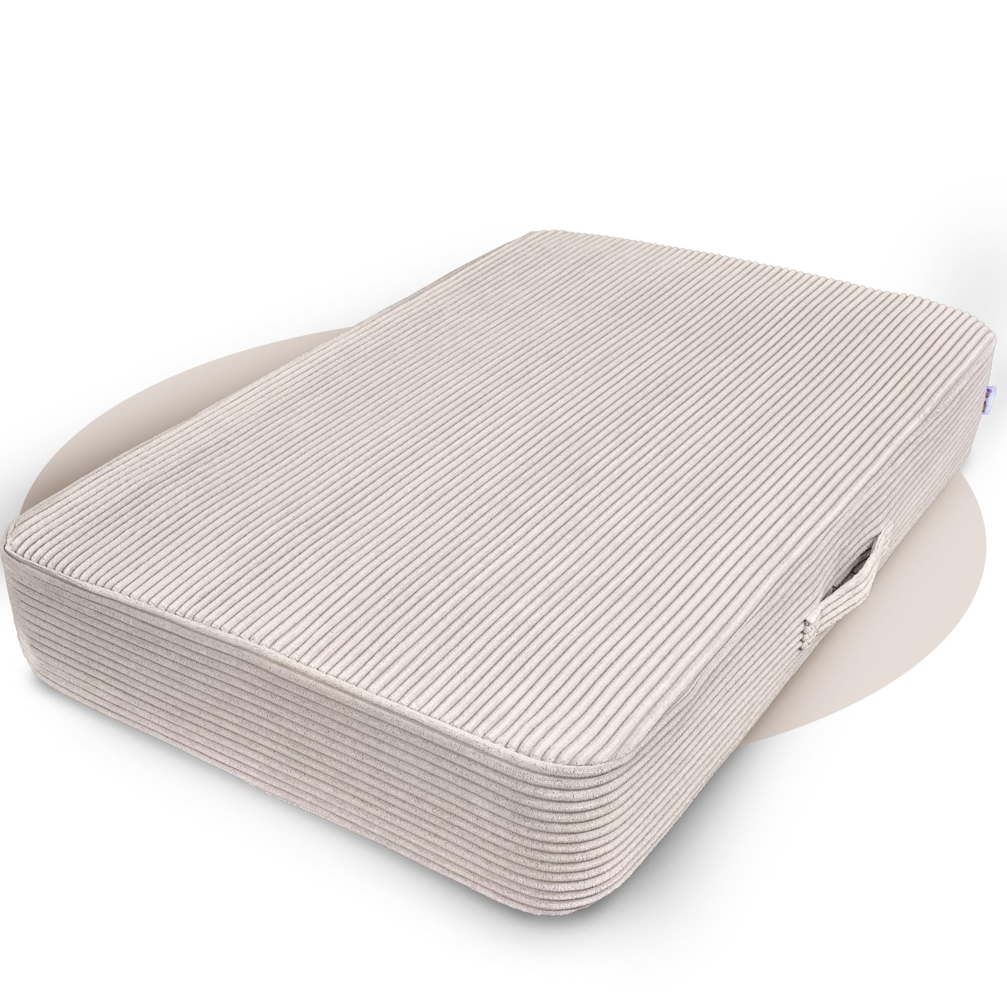 Linodino Hüpfpolster für Kinder 107x70x17cm – Hüpfmatratze Cord-Bezug mit Federkern – Oeko-Tex Standard 100 Zertifiziert & waschbar