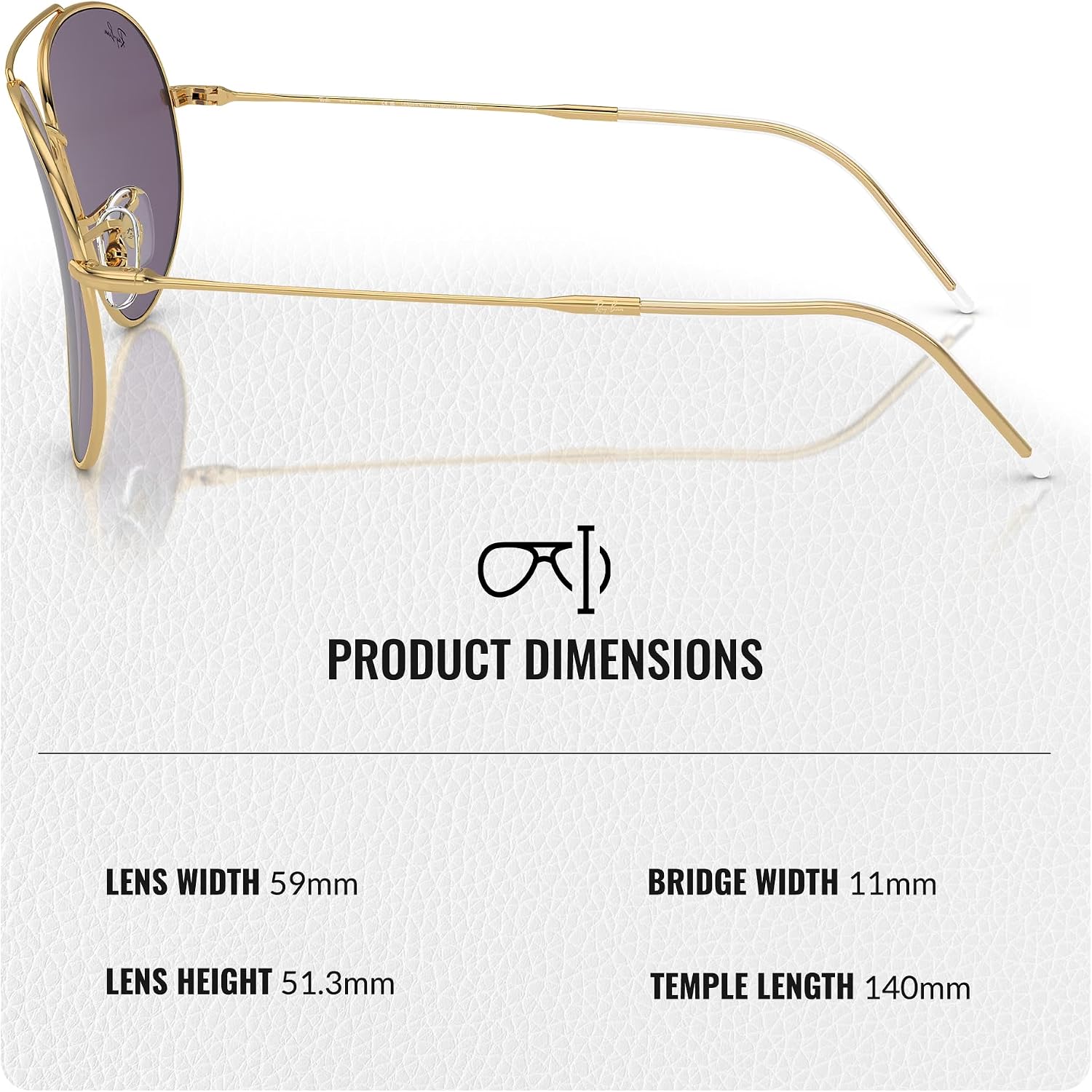 Ray-Ban RBR0101S AVIATOR REVERSE Pilot Shaped Sunglasses for Men & Women with Official RAYBAN Eyewear Kit