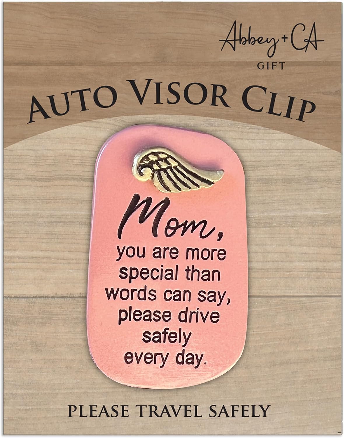 Drive Safely Visor Clip, Religious Driver for Her Gifts By Abbey + CA Gift (Mom - Copper)