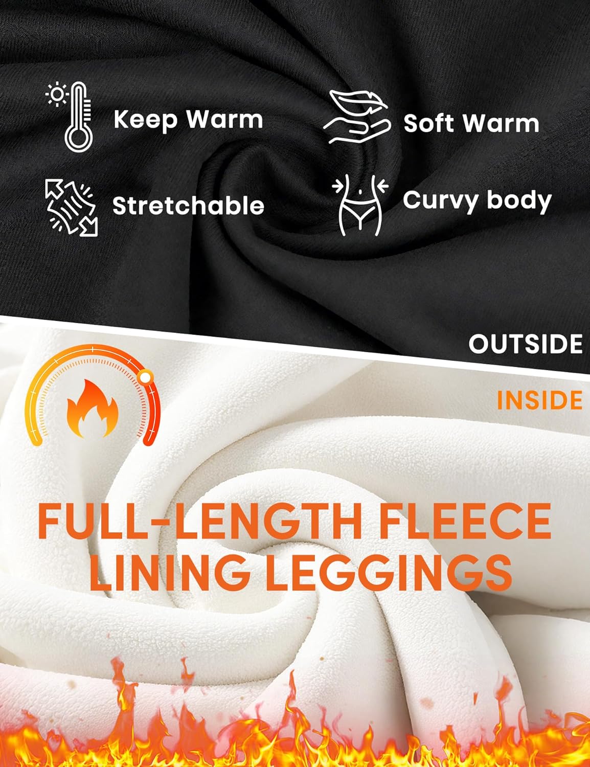 BLUEENJOY Fleece Lined Leggings Women –Thick Winter Warm Thermal High Waisted Tummy Control Workout Women's Soft Yoga Pants - Image 4