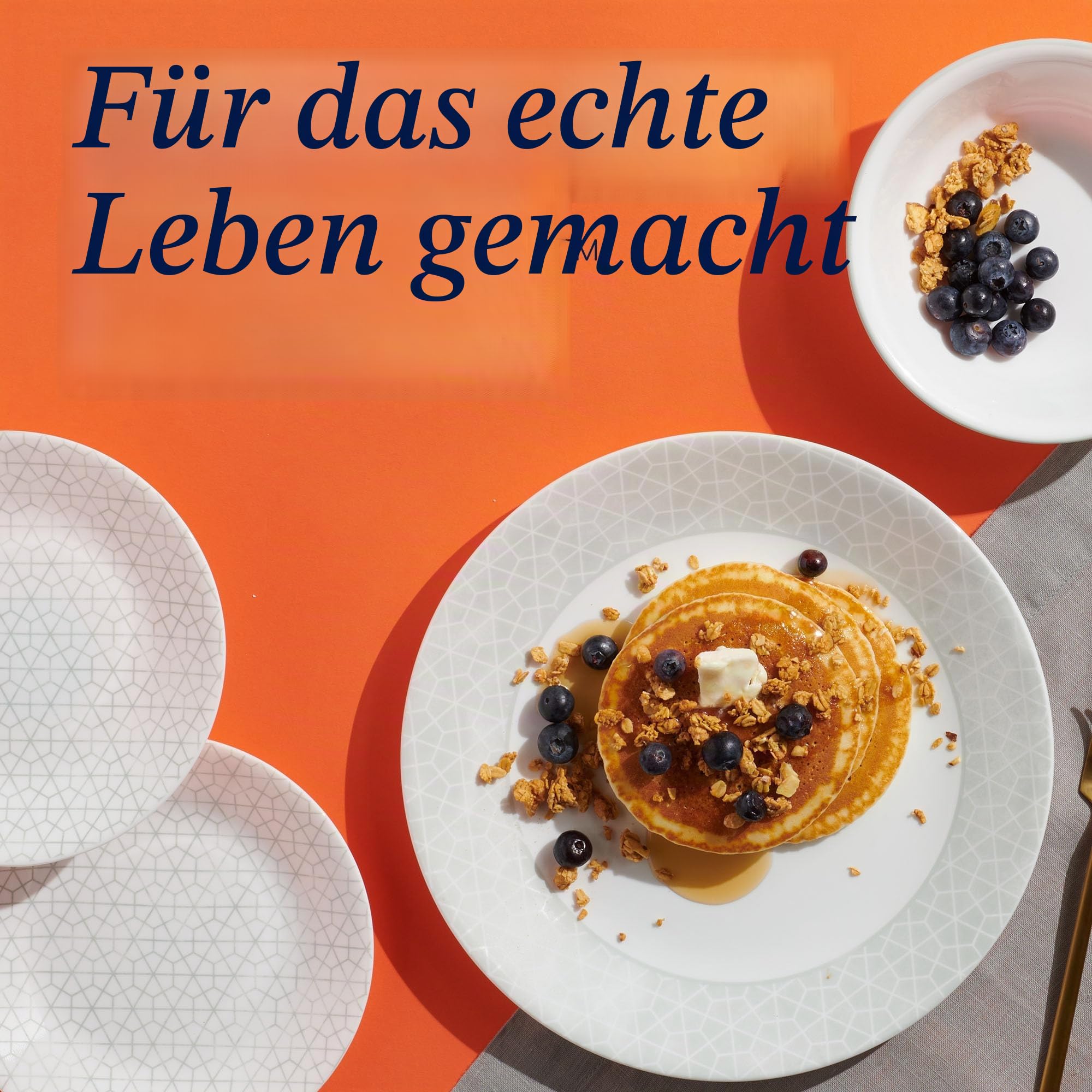Corelle Vitrelle 18-teiliges Geschirrset aus Glas, Service für 6 Personen, dreilagig, splitter- und rissfest, Glasteller- und Schüssel-Sets, Knox