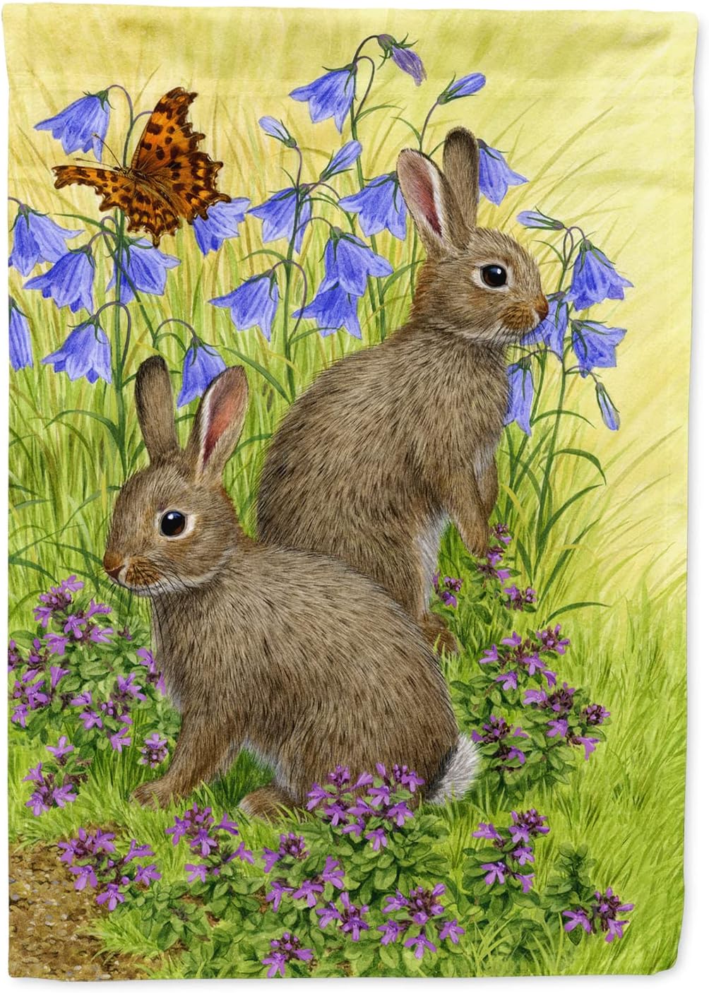 Caroline's Treasures ASA2152CHF Rabbits House Flag Large Porch Sleeve Pole Decorative Outside Yard Banner Artwork Wall Hanging, Polyester, House Size, Multicolor