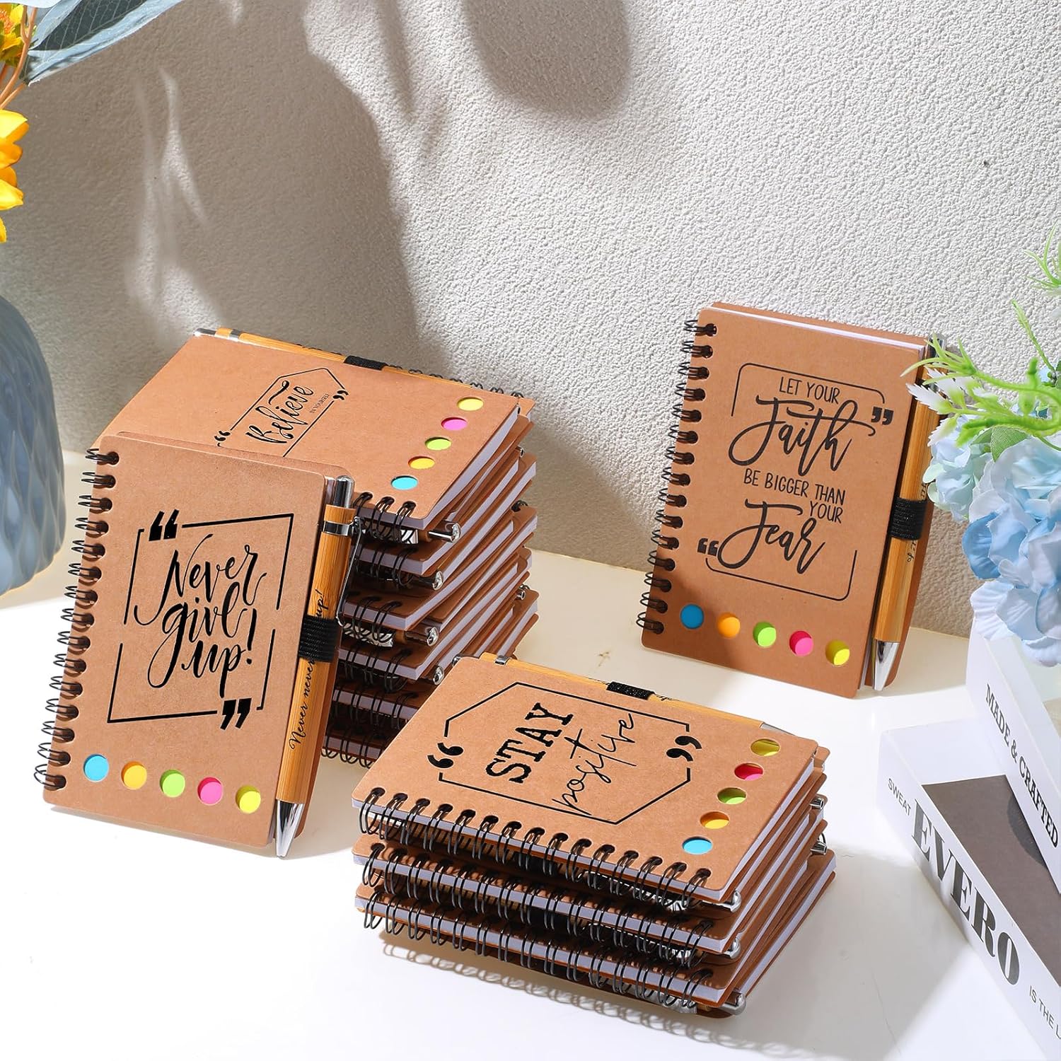 Tenceur Employee Appreciation Gifts Bulk - Inspirational Notebook with Sticky Note Motivational Pen Thank You Valentines Day Gift for Coworkers, Office Staff, Team, Nurse, Teacher(100 Sets) - Image 5