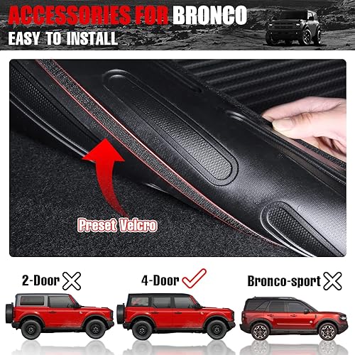 Miniatura 8 de Mabett Funda de asiento trasero Protector de respaldo para Ford Bronco Accesorios 2021 2022 2023 2024 2 2 puertas, alfombrillas de asiento trasero