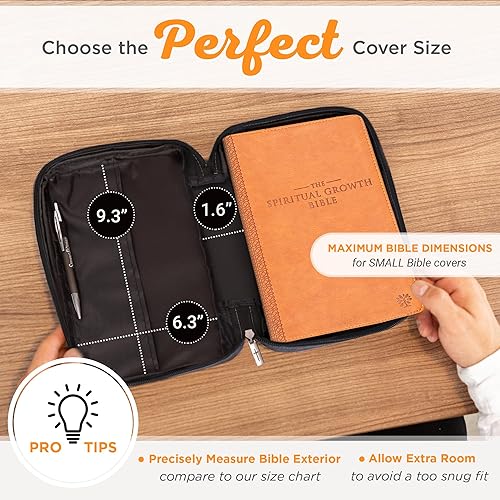 Miniatura 305 de Funda de lona para hombres y mujeres con cremallera para Biblia o libro con asa. Azul marino/Be Still